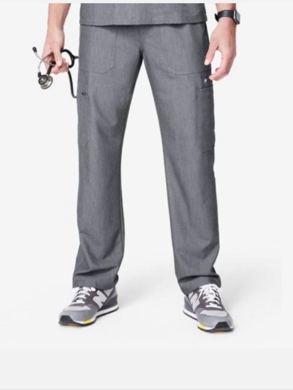 NEW FIGS Men's Cairo Cargo Scrub Pants Graphite Gray L